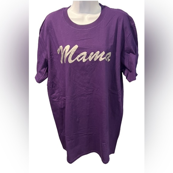 Hand Crafted Tops - Mama Purple Short Sleeve T-shirt Handmade NWOT